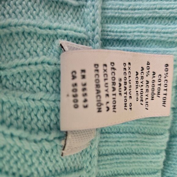 IZOD Cotton Blend Cardigan Blue Button-Up Women's Sweater Size Large - Picture 6 of 10